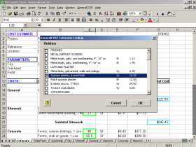 GeneralCost Estimator for Excel Screenshot
